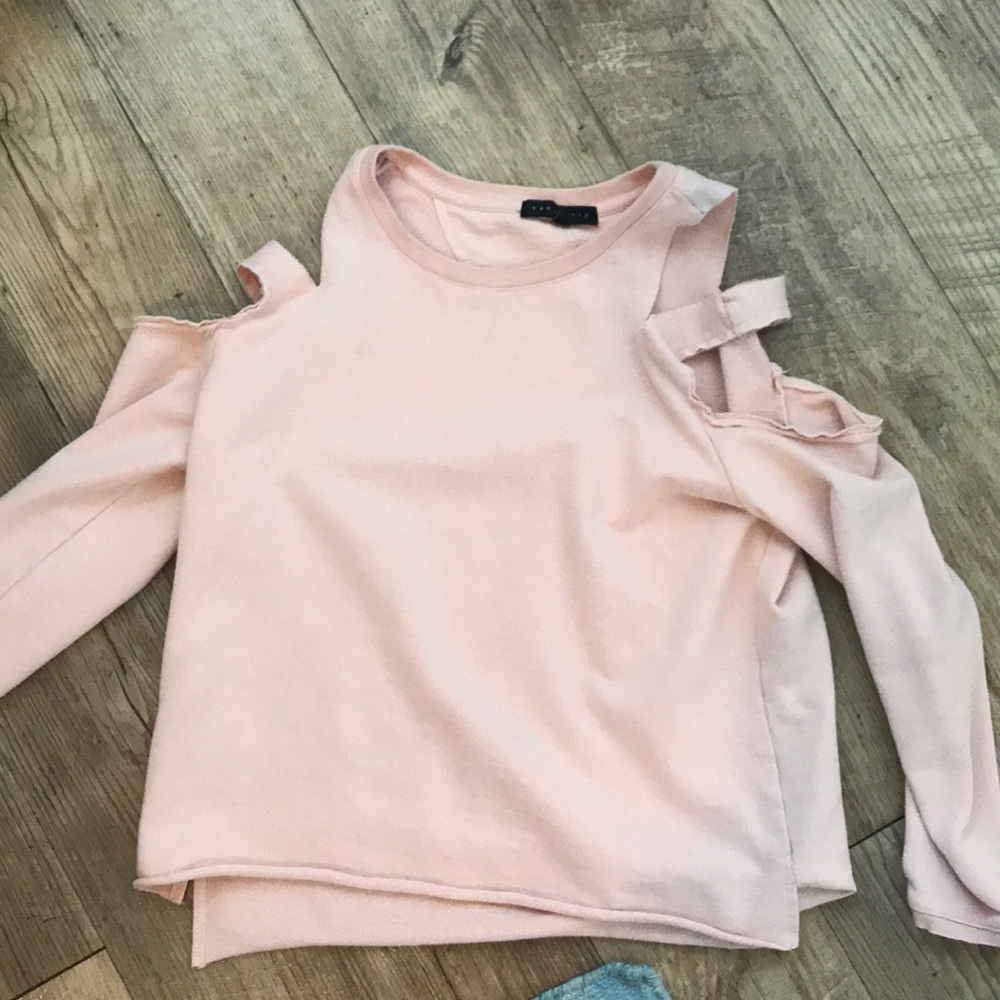 Pink sanctuary sweatshirt with holes